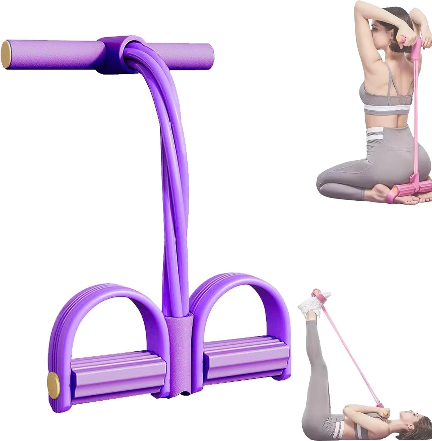 4-Tube Elastic Yoga Pedal Pull - Yoga Fitness Resistance Band ulasan dan harga
