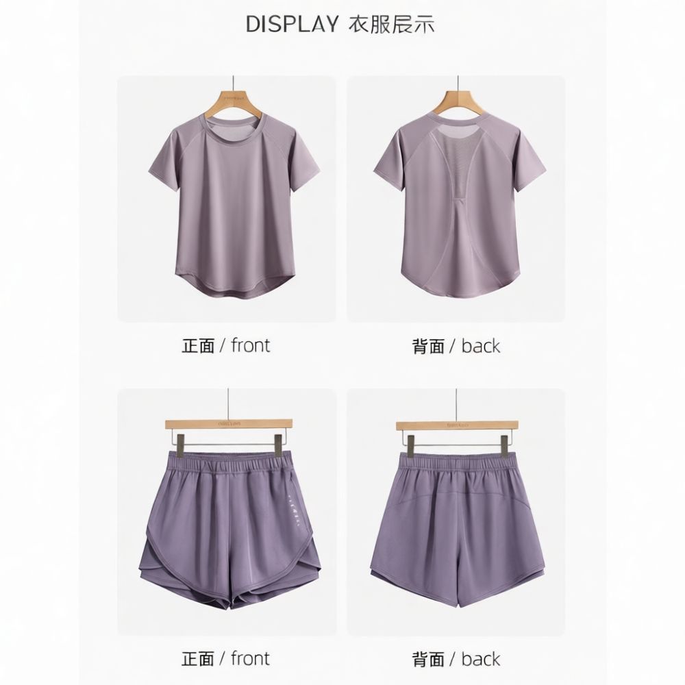 Summer Workout Set Women Short - Yoga Fitness Training ulasan dan harga