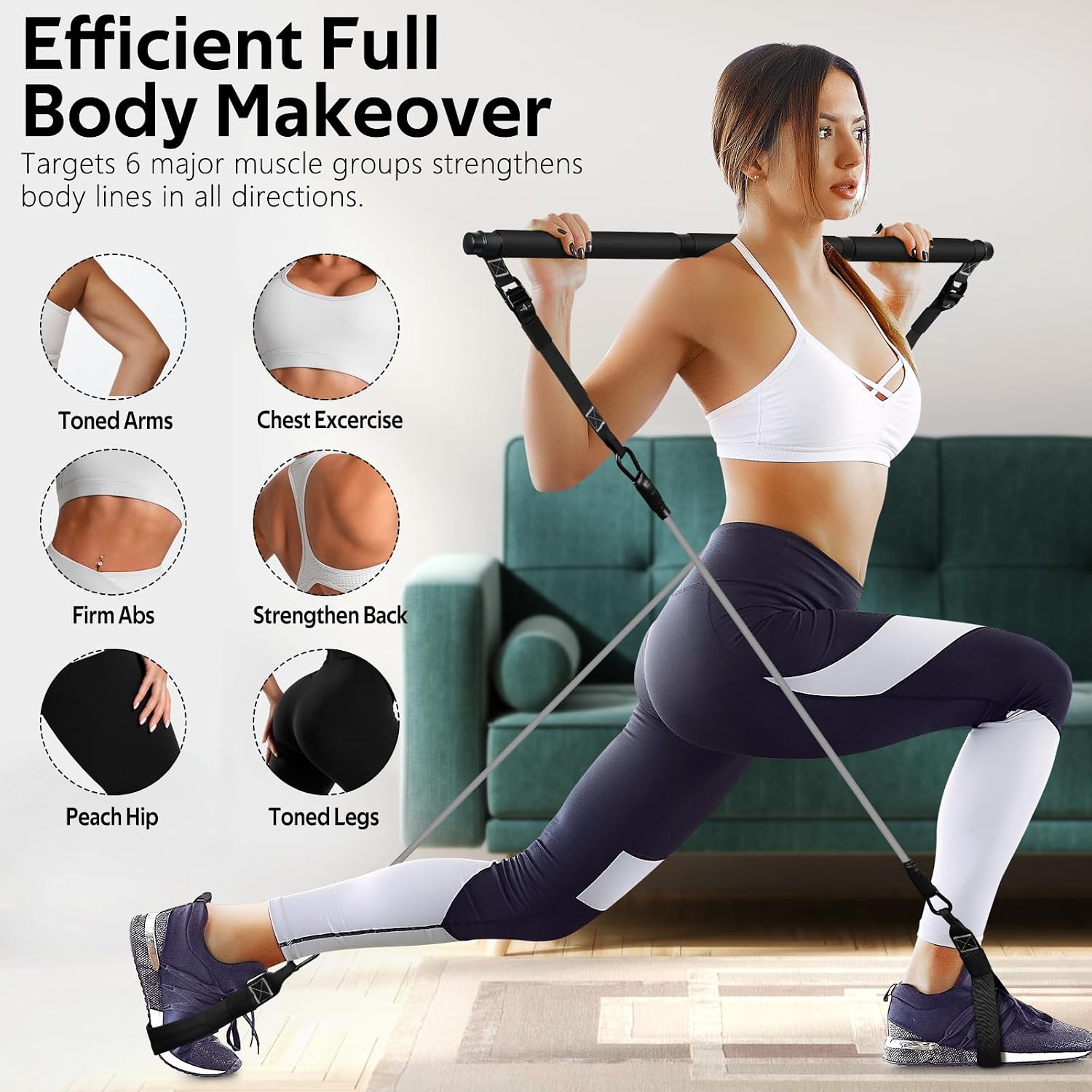 Workout Bar Fitness Resistance - Yoga Fitness Resistance Band ulasan dan harga
